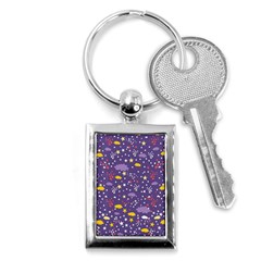 Pattern-cute-clouds-stars Key Chain (rectangle)