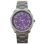 Pattern-cute-clouds-stars Sport Metal Watch Front