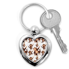 Monkey-seamless-pattern Key Chain (heart)