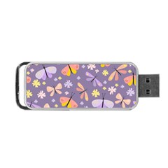 Vector-seamless-pattern-with-butterflies-beetles Portable Usb Flash (two Sides)