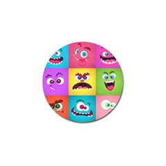 Monsters Emotions Scary Faces Masks With Mouth Eyes Aliens Monsters Emoticon Set Golf Ball Marker (10 Pack) by Jancukart