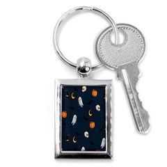 Halloween Ghost Pumpkin Bat Skull Key Chain (rectangle) by artworkshop