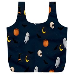 Halloween Ghost Pumpkin Bat Skull Full Print Recycle Bag (xxl)