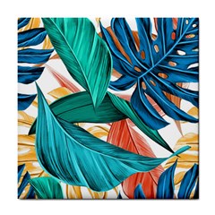 Leaves Tropical Exotic Tile Coaster by artworkshop
