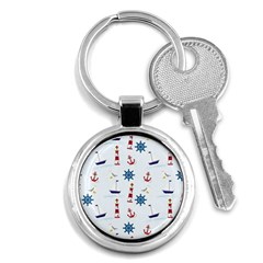 Lighthouse Sail Boat Seagull Key Chain (round) by artworkshop