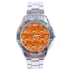 Animals Pet Cats Stainless Steel Analogue Watch by artworkshop