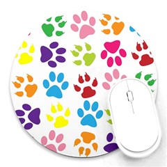 Paw Print Round Mousepads by artworkshop