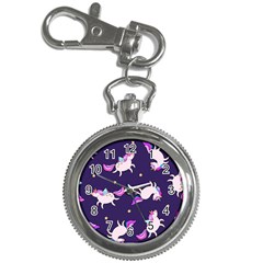 Fantasy-fat-unicorn-horse-pattern-fabric-design Key Chain Watches