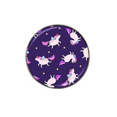 Fantasy-fat-unicorn-horse-pattern-fabric-design Hat Clip Ball Marker (4 Pack)