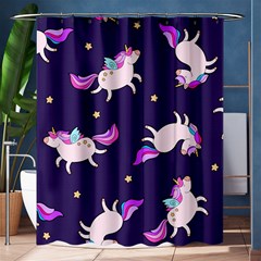 Fantasy-fat-unicorn-horse-pattern-fabric-design Shower Curtain 60  X 72  (medium) 