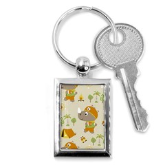 Seamless-pattern-vector-with-funny-boy-scout-scout-day-background Key Chain (rectangle)