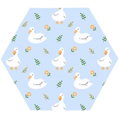 Duck-flower-seamless-pattern-background Wooden Puzzle Hexagon