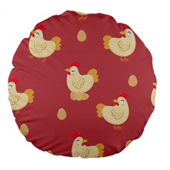 Cute-chicken-eggs-seamless-pattern Large 18  Premium Flano Round Cushions