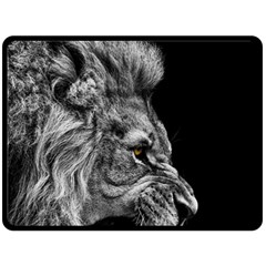 Angry Male Lion Fleece Blanket (large)  by Jancukart