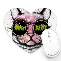 Black-cat-head Heart Mousepads