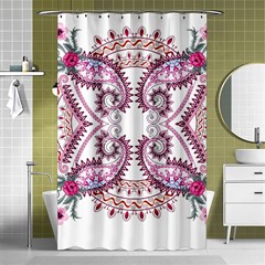 Pink Flower Cartoon Shower Curtain 48  X 72  (small) 