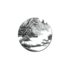 Ink-wash-painting-mountain-rolling-mountains Golf Ball Marker