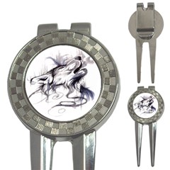 Tattoo-ink-flash-drawing-wolf 3-in-1 Golf Divots by Jancukart