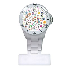 Flower Floral Pattern Plastic Nurses Watch