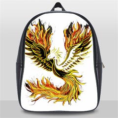 Phoenix-bird-fire-bright-red-swing School Bag (xl) by Jancukart