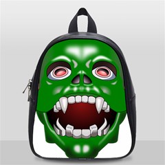 Monster-mask-alien-horror-devil School Bag (small) by Jancukart