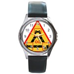 Gamer-geek-video-game-sign-fan Round Metal Watch Front