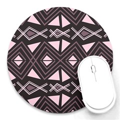 Abstract Pattern Geometric Backgrounds Round Mousepads by Eskimos