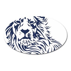 Head Art-lion Drawing Oval Magnet by Jancukart