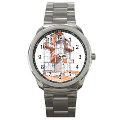 Rag-flats-onion-flats-llc-architecture-drawing Graffiti-architecture Sport Metal Watch