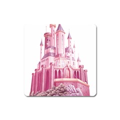 Pink Castle Square Magnet by Jancukart