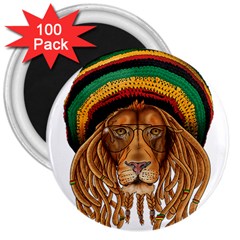 Lion Rastafari 3  Magnets (100 Pack) by Jancukart