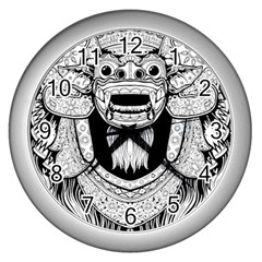 Balinese-art Barong-drawing-bali Wall Clock (silver)