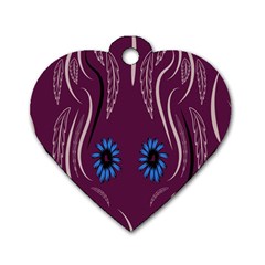 Folk Flowers Print Floral Pattern Ethnic Art Dog Tag Heart (one Side) by Eskimos