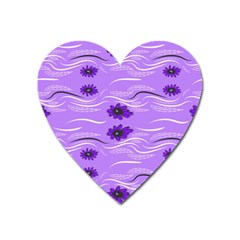 Folk Flowers Print Floral Pattern Ethnic Art Heart Magnet by Eskimos