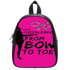 Bow To Toe Cheer Pink School Bag (small) by nate14shop