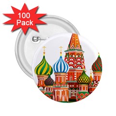 Moscow-kremlin-saint-basils-cathedral-red-square-l-vector-illustration-moscow-building 2 25  Buttons (100 Pack)  by Jancukart