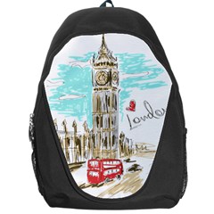 Big-ben-paris-clock-tower-vector-painted-london Backpack Bag