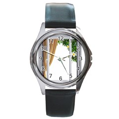 Window Round Metal Watch