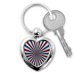 Usa-deco-background Key Chain (heart)