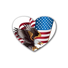 American-eagle- Clip-art Rubber Heart Coaster (4 Pack) by Jancukart