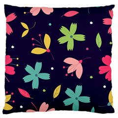 Colorful Floral Standard Flano Cushion Case (one Side)