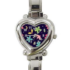 Colorful Floral Heart Italian Charm Watch