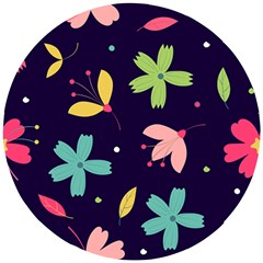 Colorful Floral Wooden Puzzle Round by hanggaravicky2