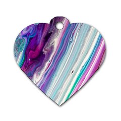 Color Acrylic Paint Art Dog Tag Heart (one Side) by artworkshop