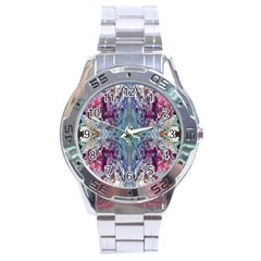 Abstract Kaleidoscope Stainless Steel Analogue Watch