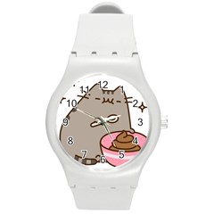 Cat Kitten Round Plastic Sport Watch (m) by Jancukart