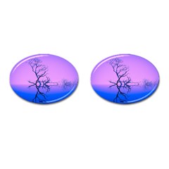 Nature-inspiration-trees-blue Cufflinks (oval)