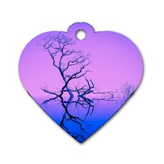 Nature-inspiration-trees-blue Dog Tag Heart (two Sides)