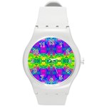 Color Me Happy Round Plastic Sport Watch (M) Front