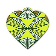 Abstract Pattern Geometric Backgrounds  Dog Tag Heart (one Side)